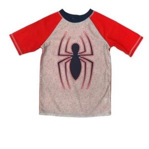 gray & red Spider-Man themed swimming shirt!